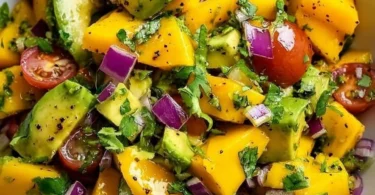 Delicious Avocado Mango Salad with fresh ingredients and vibrant colors