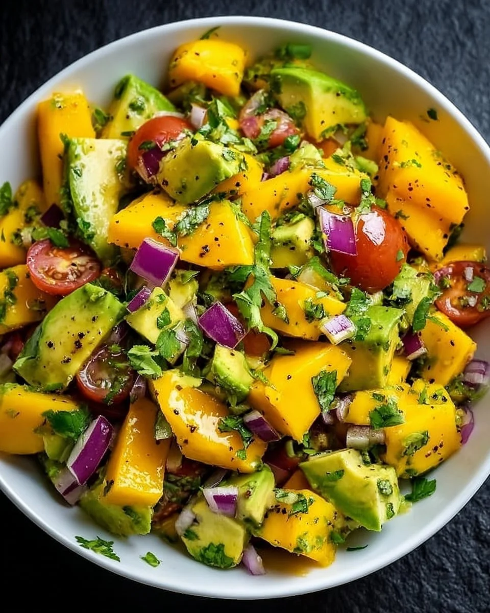 Delicious Avocado Mango Salad with fresh ingredients and vibrant colors