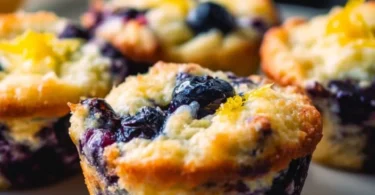 Blueberry and Lemon Zest Cottage Cheese Bites served on a plate