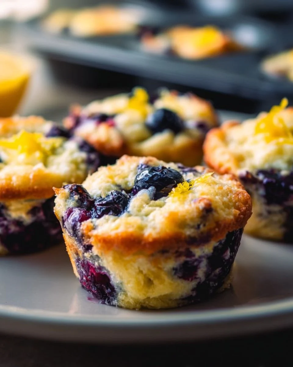 Blueberry and Lemon Zest Cottage Cheese Bites served on a plate