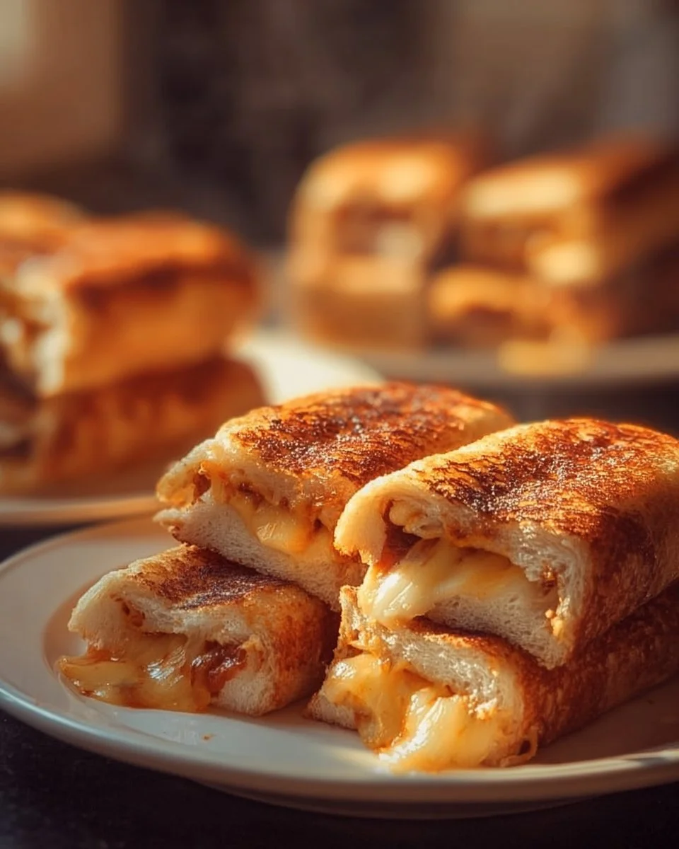 Crispy Cheesy Roll Ups served on a plate, showcasing their golden texture