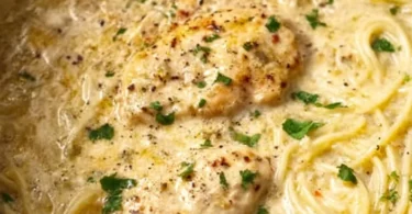 Crock Pot Angel Chicken served with rice and vegetables