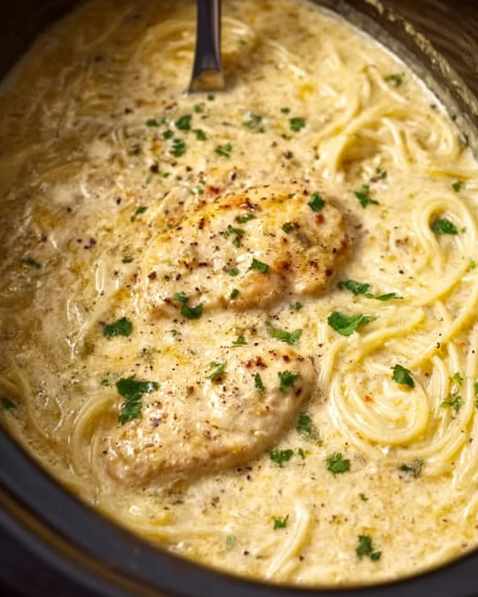 Crock Pot Angel Chicken served with rice and vegetables