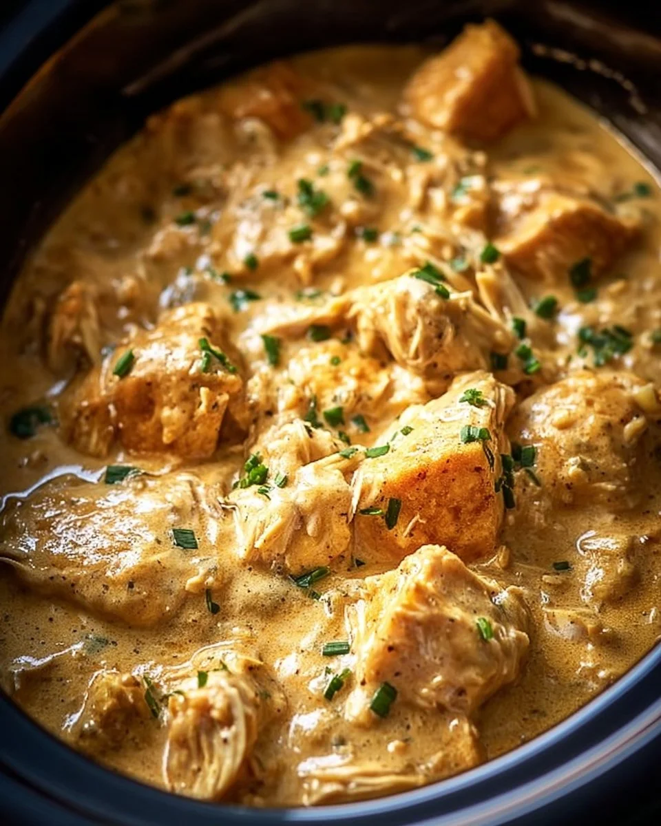 Crockpot Million Dollar Chicken served on a plate with garnishes