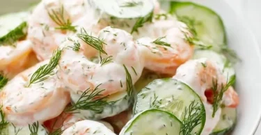 Fresh Cucumber Shrimp Salad with vibrant vegetables and dressing