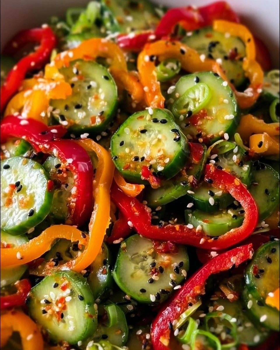 Cucumber Sweet Pepper Salad (TikTok Viral Recipe)