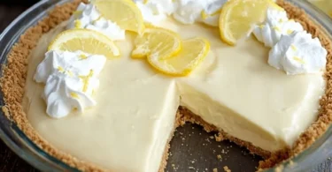 Delicious easy lemon cream pie with a smooth filling and whipped cream topping