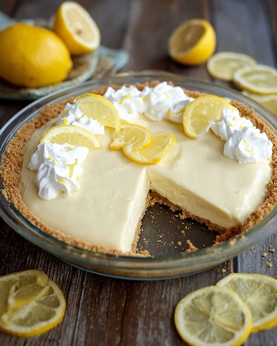 Delicious easy lemon cream pie with a smooth filling and whipped cream topping