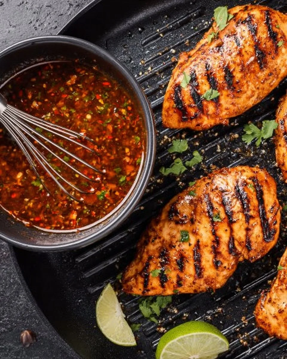 Delicious marinated Mexican chicken ready for grilling.