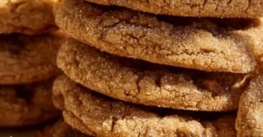 Delicious Espresso Brown Butter Toffee Cookies on a wooden platter.