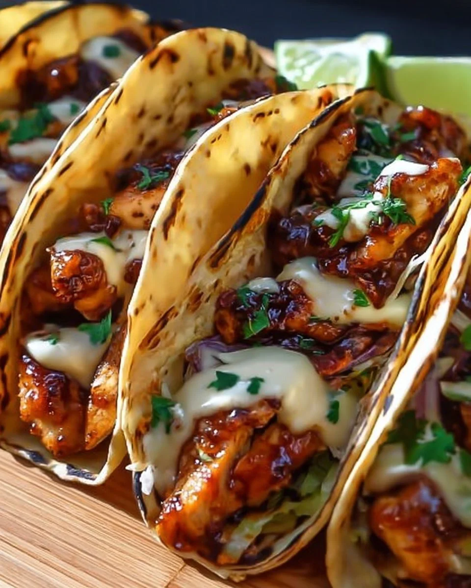 Garlic Butter Honey BBQ Chicken Tacos: Sweet, Savory & Irresistible!