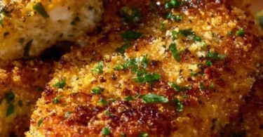 Garlic Parmesan Crusted Chicken Breasts cooked to golden perfection.