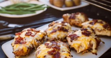 Delicious grilled Monterey Chicken served with fresh vegetables