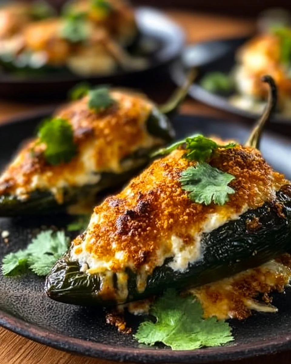 Healthy baked stuffed peppers filled with quinoa, vegetables, and spices.