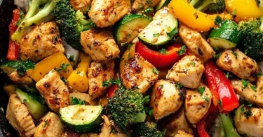 Healthy chicken and vegetables skillet recipe for a nutritious dinner