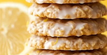 Lemon Oatmeal No-Bake Cookies on a plate, showcasing a tasty dessert option.