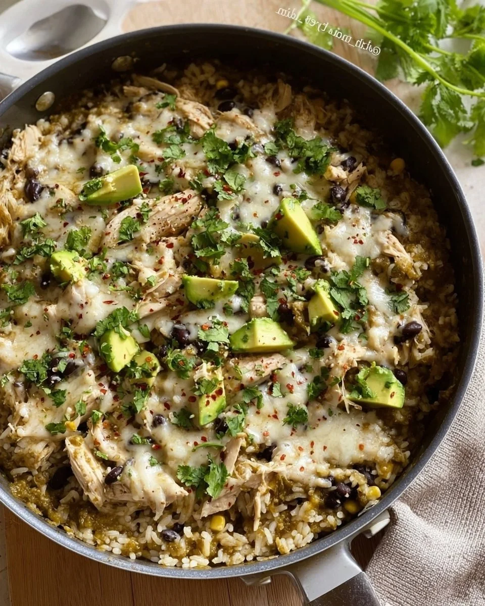 Salsa Verde Chicken & Rice Skillet