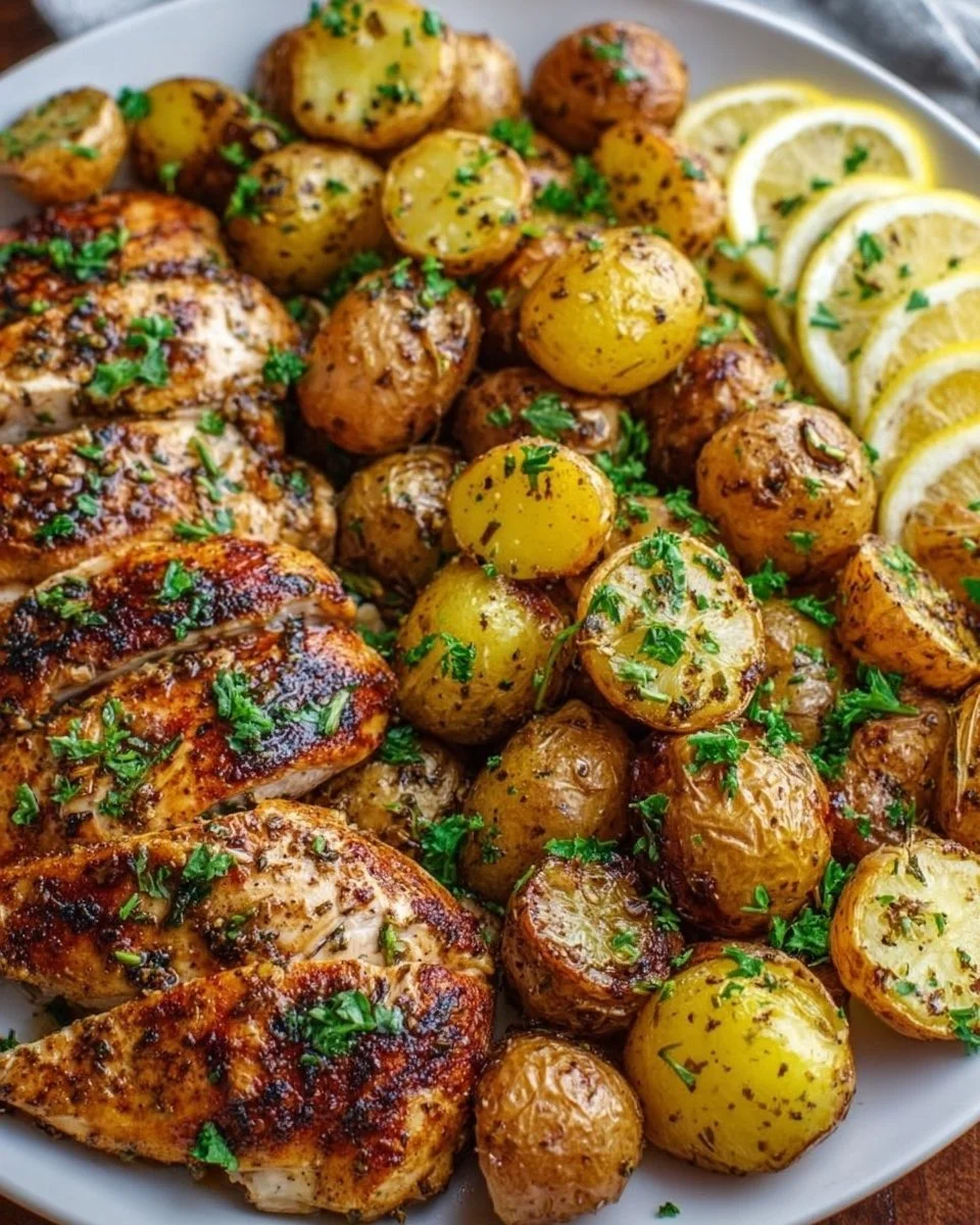 Sheet Pan Lemon Balsamic Chicken and Potatoes Made Easy!