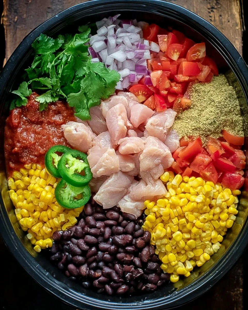 Delicious Slow Cooker Santa Fe Chicken served in a bowl with spices