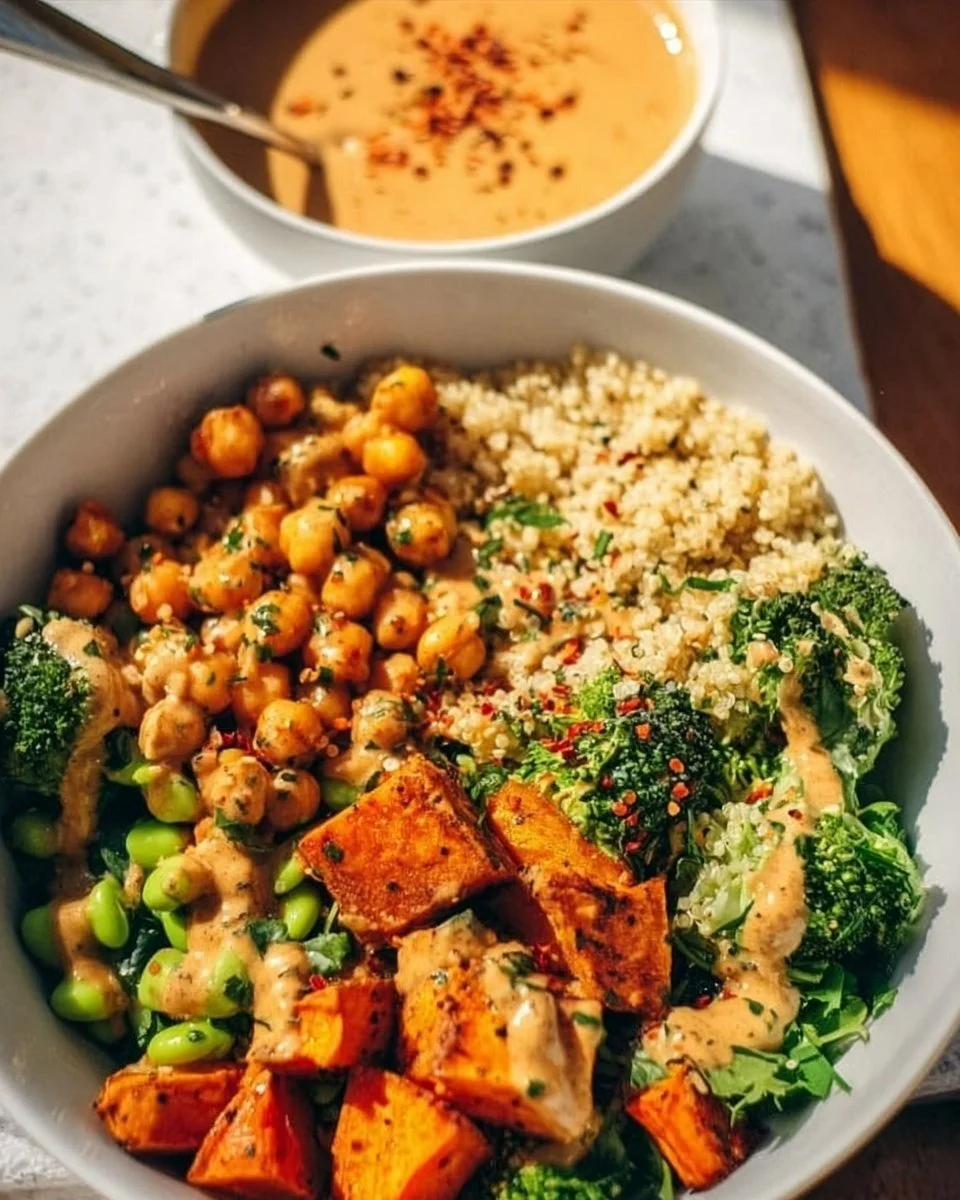 Spicy Roasted Sweet Potato Buddha Bowl