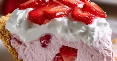 Delicious strawberry cream cheese pie with fresh strawberries and creamy filling