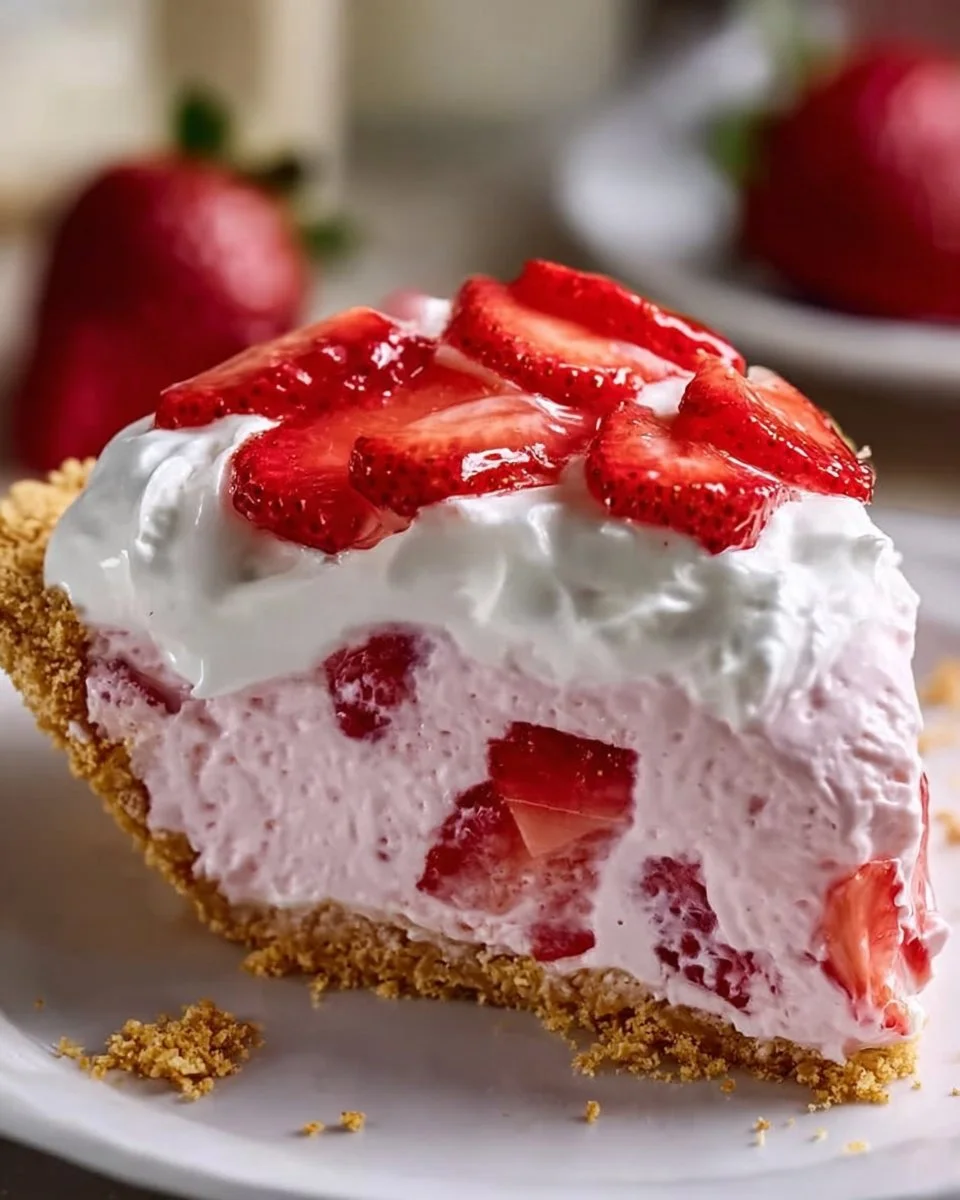 Delicious strawberry cream cheese pie with fresh strawberries and creamy filling