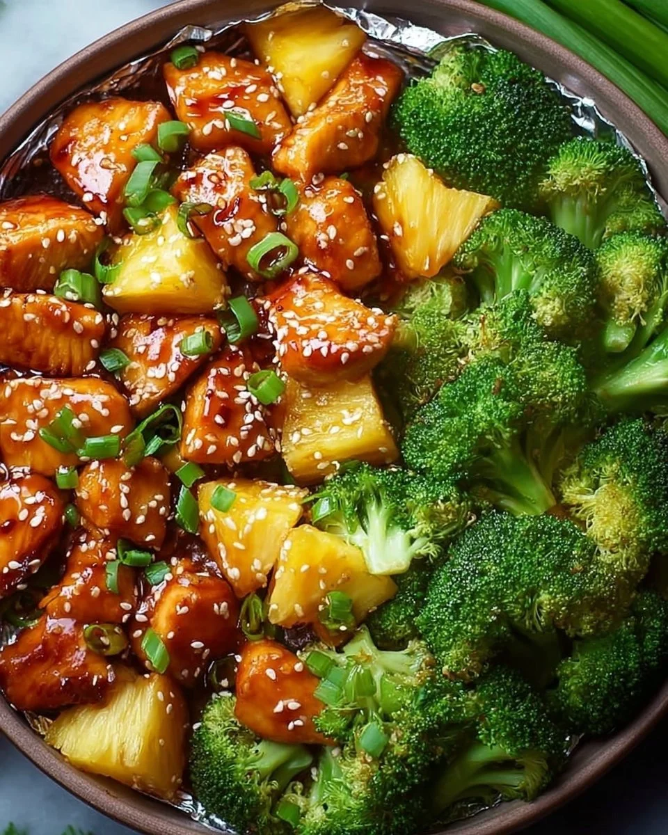 Sweet Sheet Pan Pineapple Chicken and Broccoli - thegirlskitchen